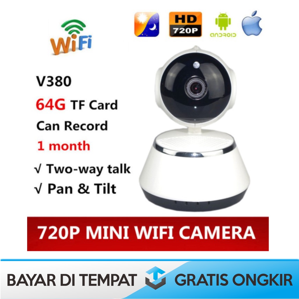 KAMERA CCTV MINI WIRELESS BABY CAM V380 ROBOT HOME SCURITY HD 720P