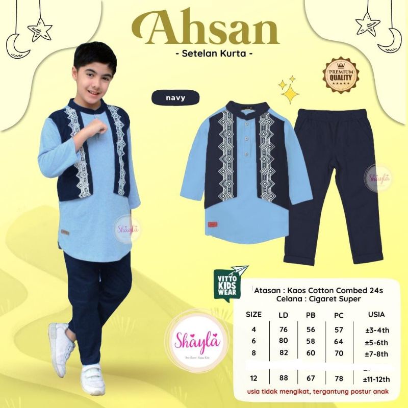100% ORI Ahsan Setelan Kurta Anak by Shayla