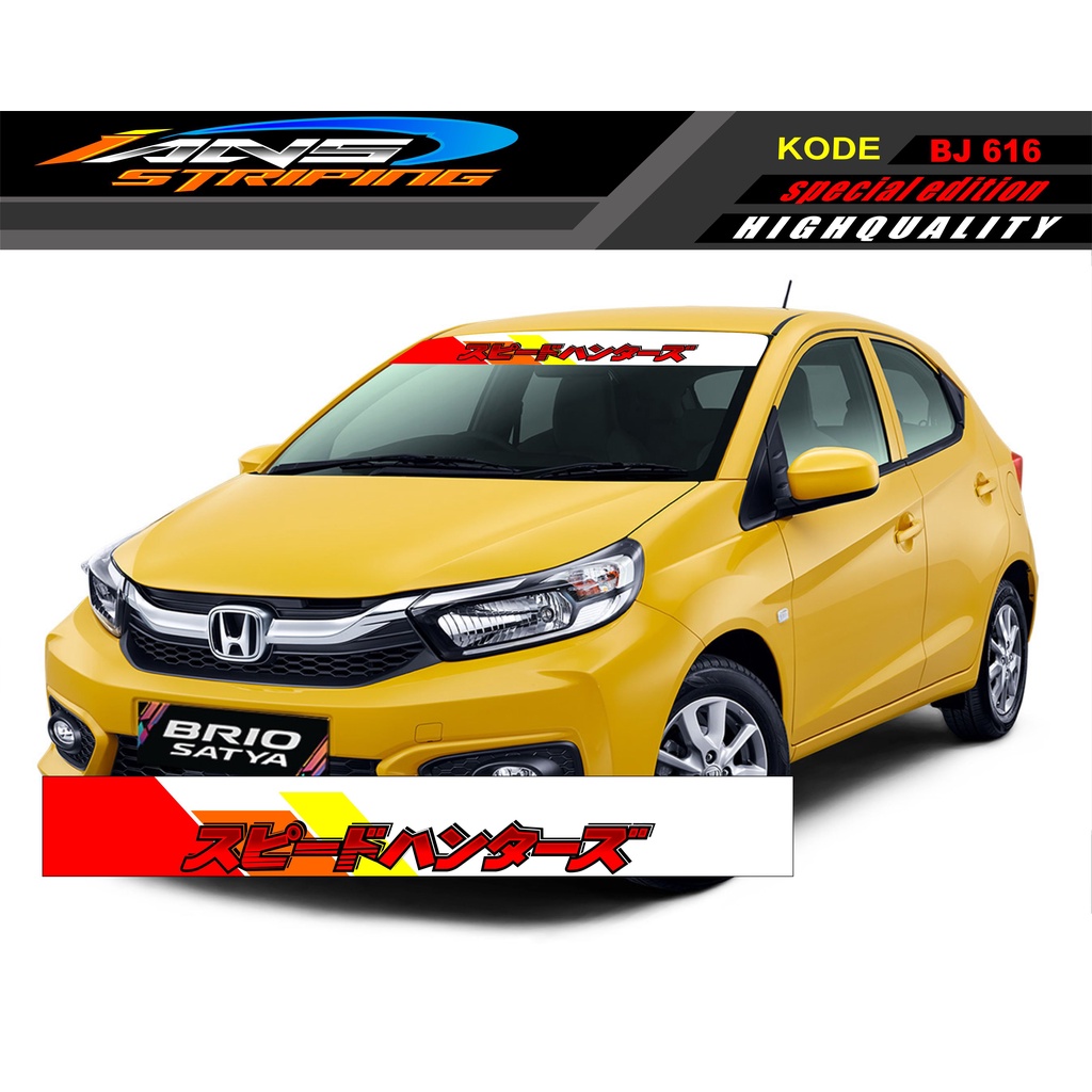 STICKER KACA DEPAN MOBIL JAZZ / BRIO / AGYA / AYLA / YARIS / MOBILIO / SEDAN BJ616