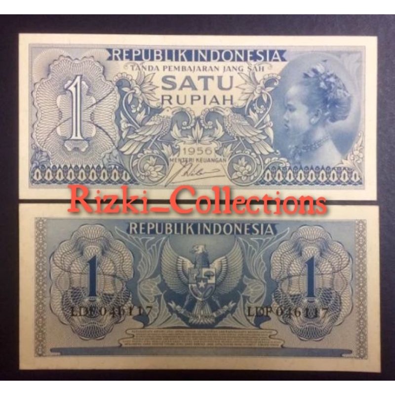 uang kuno 1 rupiah seri suku bangsa tahun 1954 / 1956