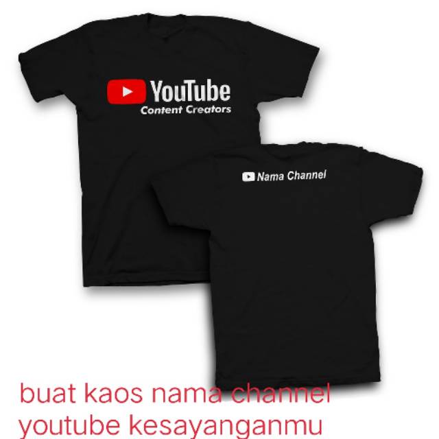 Kaos custom youtube termurah dishopee