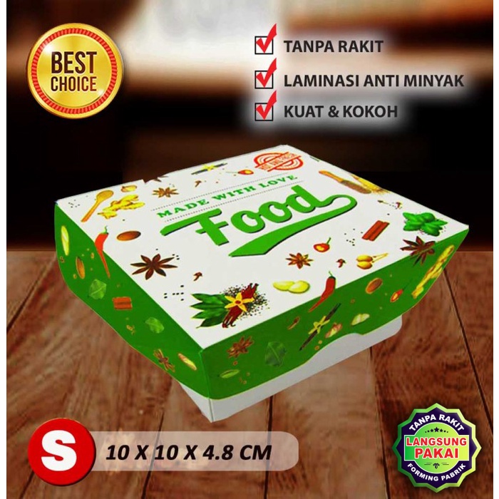 Lunch Box - Lunch Box Paper - FOOD | HIJAU - (S) (50)