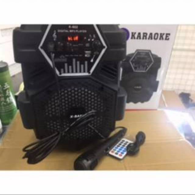 Speaker bluetooth karaoke extra bass F602 LED