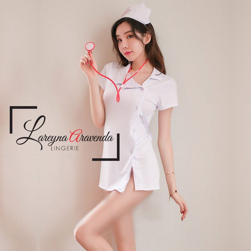 Set Lingerie + G String Seksi Model Cosplay Exclusive Nurse LG208