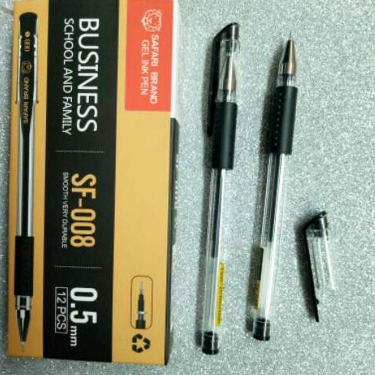 

え SAFARI PULPEN GEL PEN BOLPOIN SF-008 (1PCS) PENA BALLPOINT 0.5MM ☇