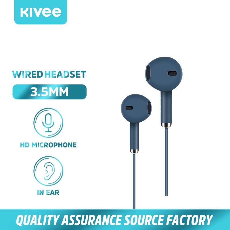Kivee Headset earphone gaming macaron Original In ear universal Xiaomi oppo 3.5mm