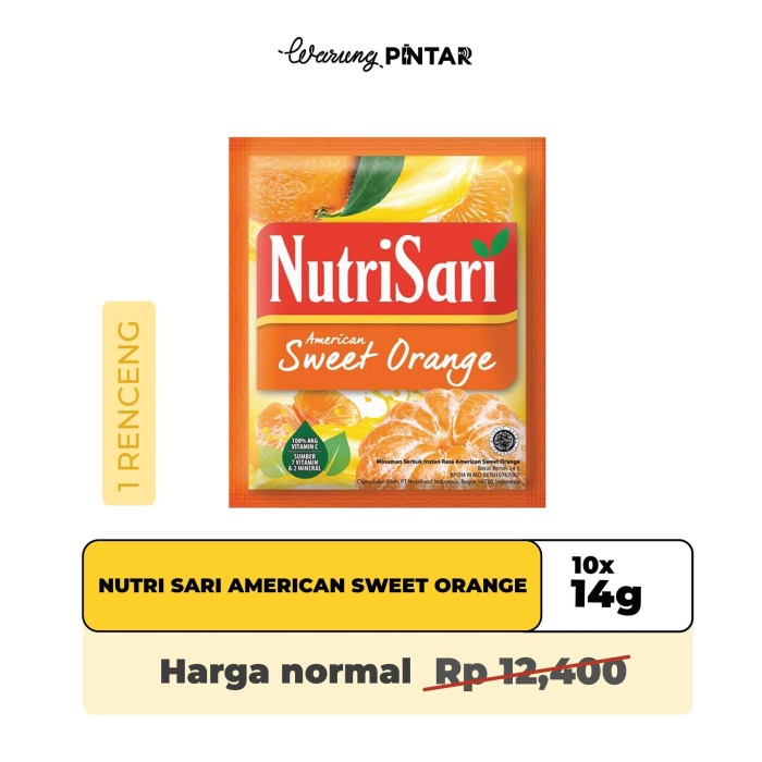 

SIRUP- NUTRI SARI AMERICAN SWEET ORANGE SACHET 14 GR -SIRUP.