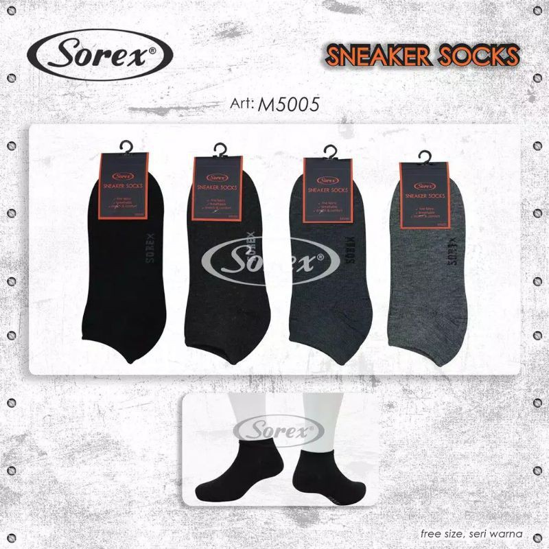 Sorex  | Sneaker Socks / Kaos Kaus Kaki Pria Laki Dewasa Se-Mata Kaki Bahan Adem Sorex