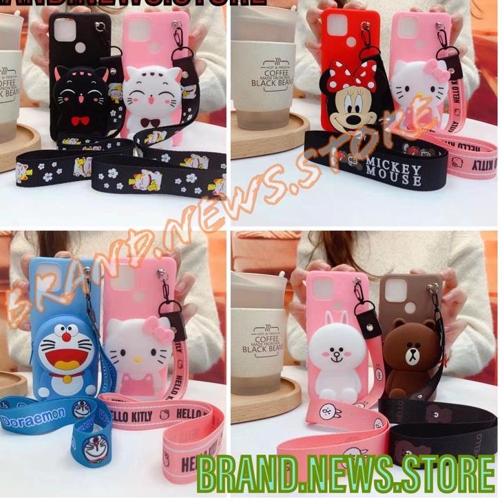 ン REALME C25 C25S C1 C2 C11 C12 C15 C21Y SOFT CASE KARAKTER /BONEKA DISNEY DOMPET KOIN/COI  + GANTUN