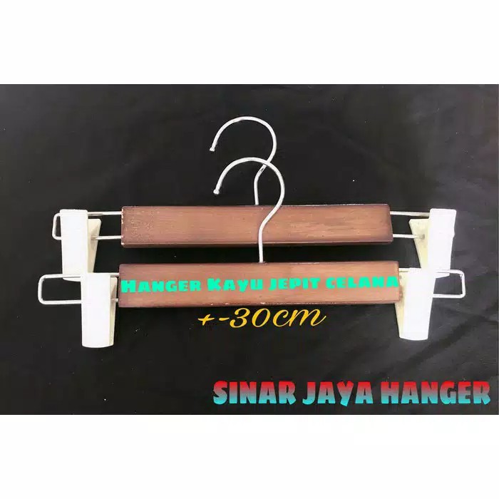 Hanger Jepit Kayu | Gantungan Kayu Jepit Untuk Celana Dan Pakaian /lusin