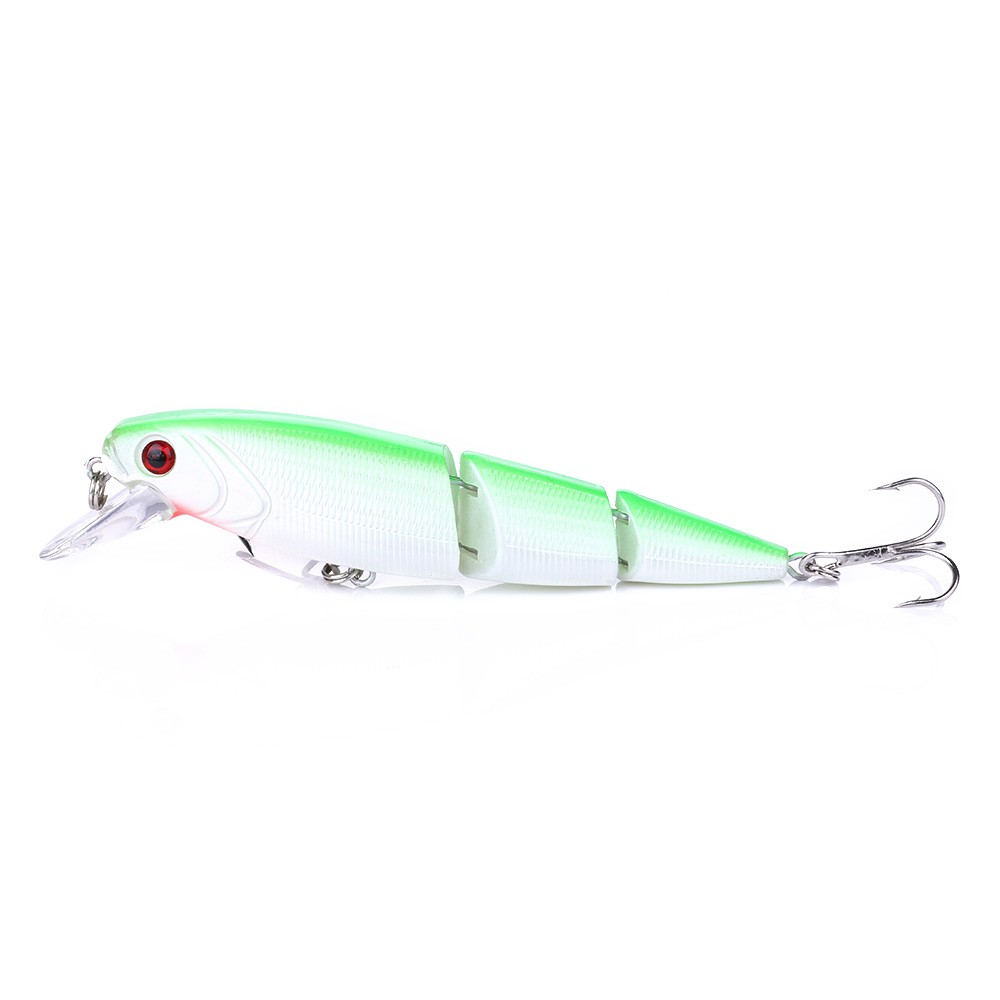 HENGJIA 1Pcs 14G Jointed Minnow Umpan Pancing 3-sections Swimbait Fishing Lure Lifelike Ikan Bait