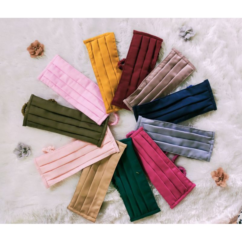 Masker Hijab Tali Serut Polos