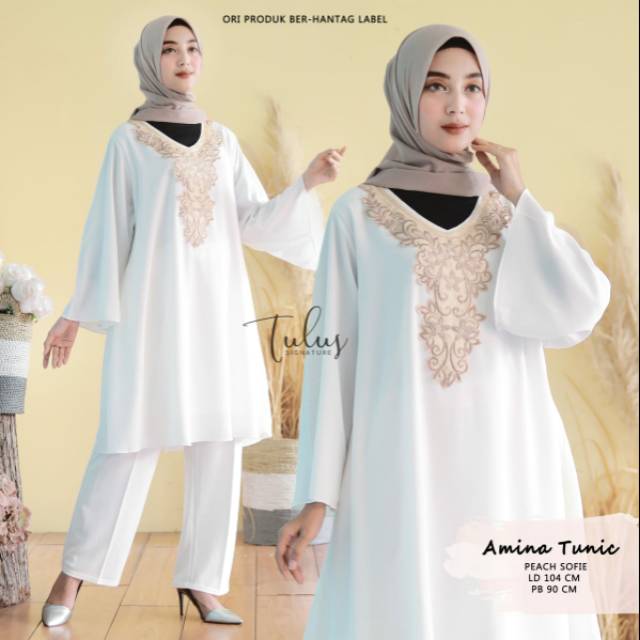 Amina tunik / tunik kaftan mix bordir by tulus