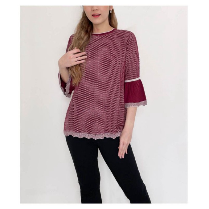 Ameli* sweet loom bellsleeve soft knit top