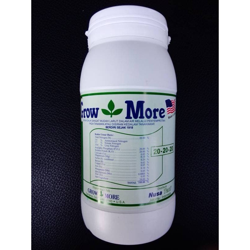 PUPUK DAUN  GROWMORE NPK 20:20:20 HIDROPONIK