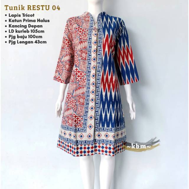 Tunik  Restu lapis tricod dan kemeja restu lapis furing