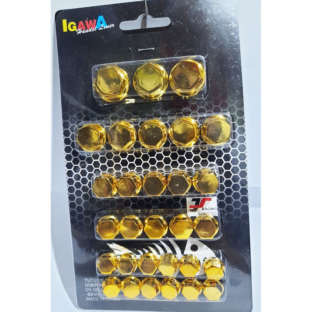 Tutup Baut Monel Set 30 Pcs Tahan Panas || Tutup Baut Monel Universal 30 Pcs Gold Red Blue
