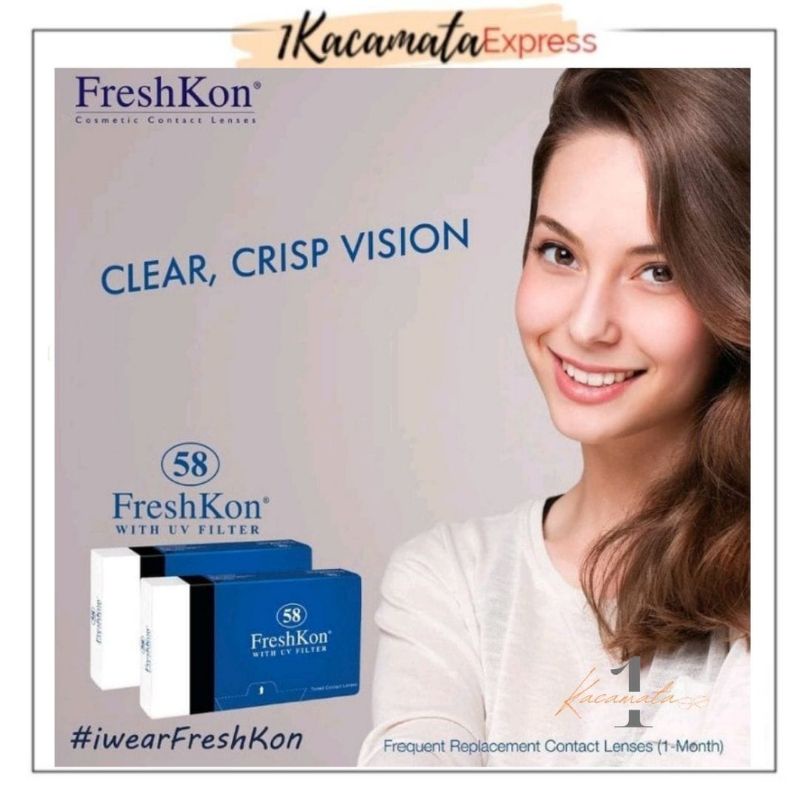Freshkon 58 With UV Filter Softlens bening Monthly bulanan