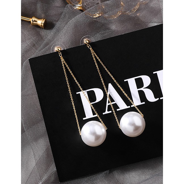 LRC Anting Tusuk Fashion Big Pearl Earrings F6246X