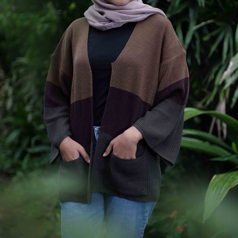 Cameron Cardigan LD 110 - 120 /Kardigan Tiga warna/ Outwear / Kardigan Wanita