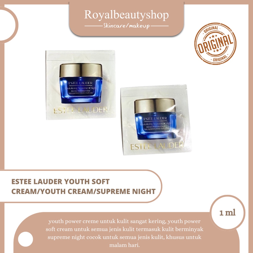 estee lauder revitalizing supreme+ youth power creme/ estee lauder youth soft cream/ estee supreme night sachet