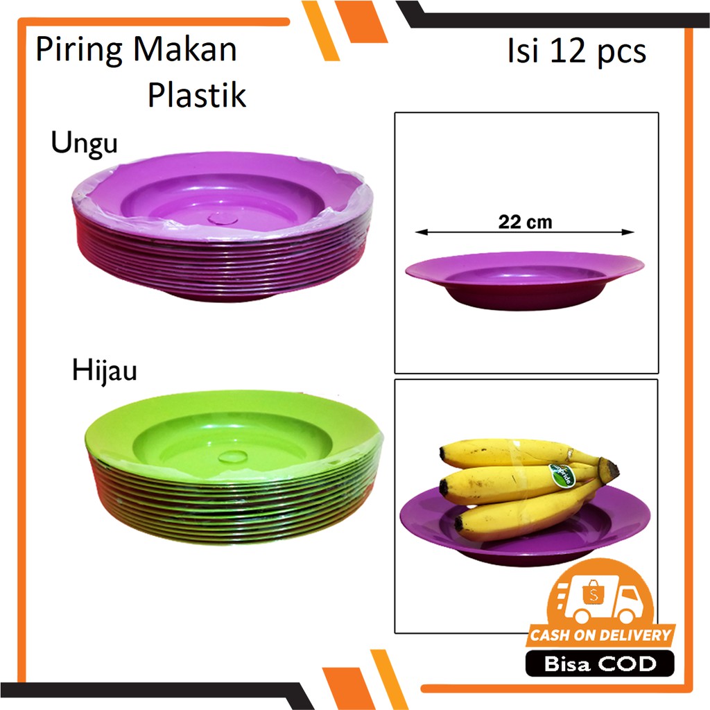 Piring Makan Plastik Lusinan Murah 9 inch