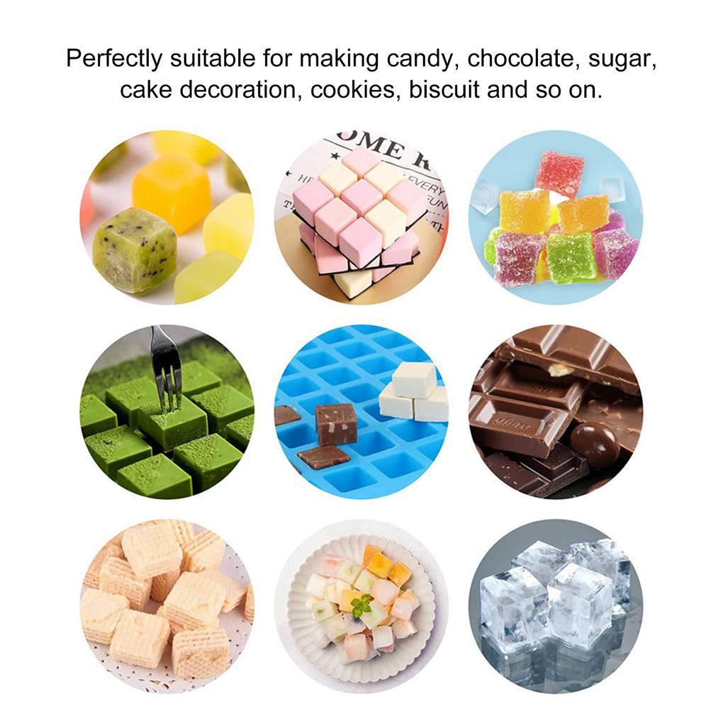 Cetakan Kue Silikon 126kisi Pendidikan Aman DIY Non-stick Fleksibel Halus Cetakan Es Batu Coklat Alat Dapur Kue