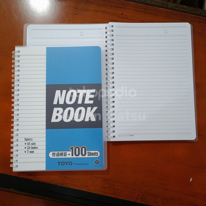 Notebook / Buku Catatan A5 / Buku tulis spiral A5 100 lembar TOYO