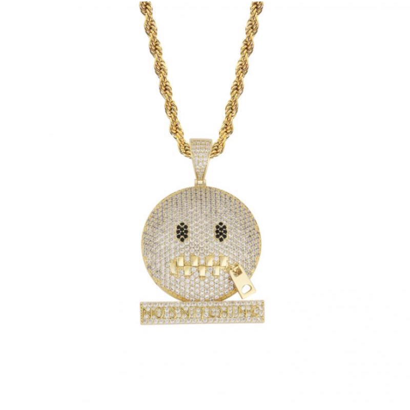 Kalung Liontin anime micro-encrusted zircon Gaya hip hop Untuk Hadiah