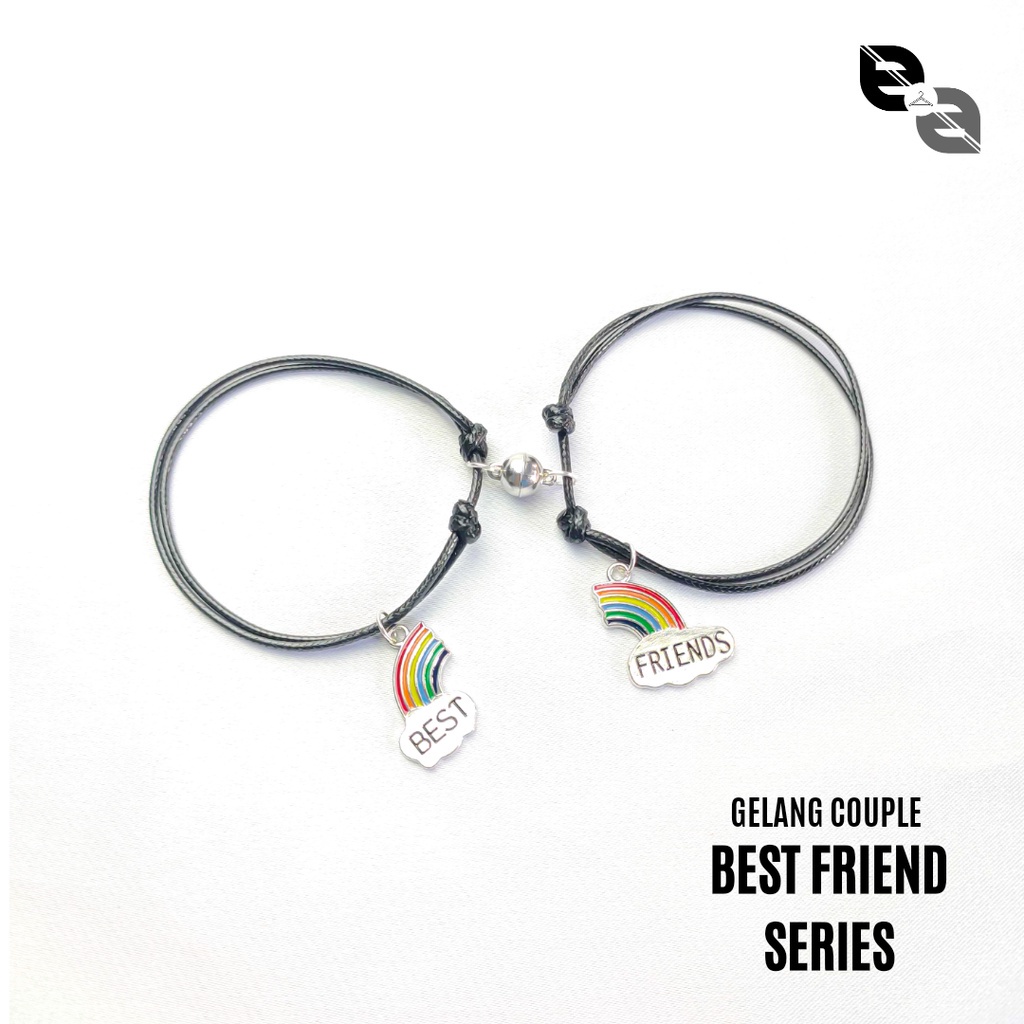 Sepasang Gelang Couple Magnet Best Friend Sahabat Gelang Tangan Bff Tali Hitam Untuk Hadiah Bestie P