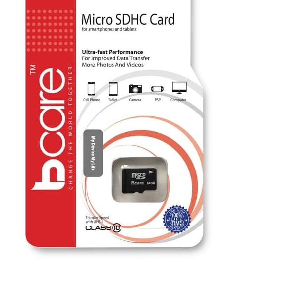 ☊ MicroSD Class 10 64GB Bcare ✵