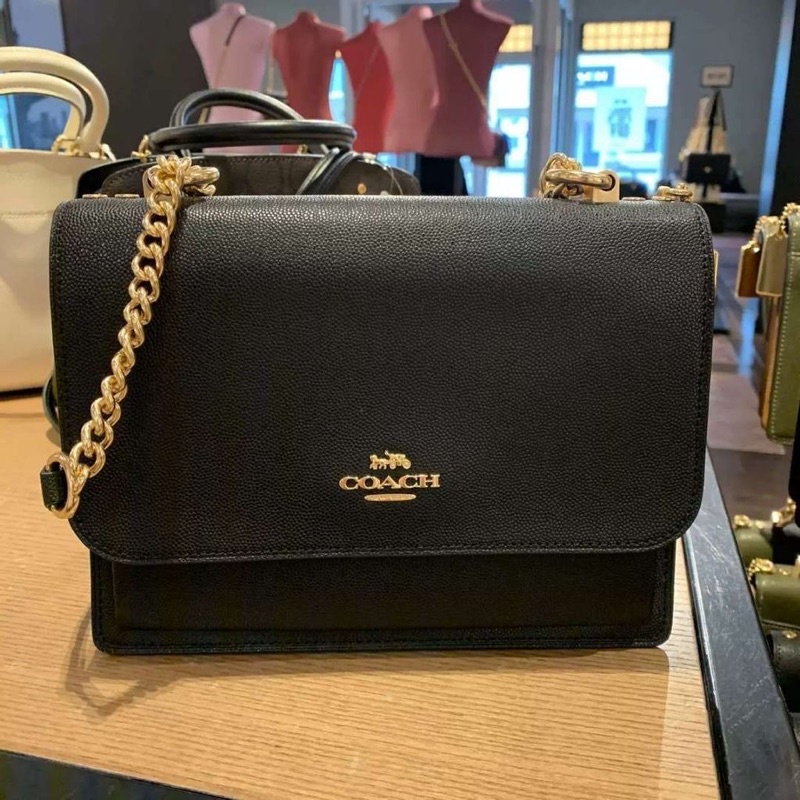 Coach Klare Crossbody Black Leather Crossgrain (91174)