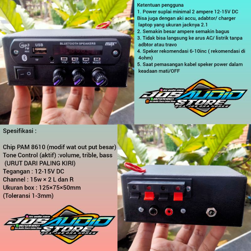 Power Amplifier Mini | PAM 8610 | Tone Control Stereo