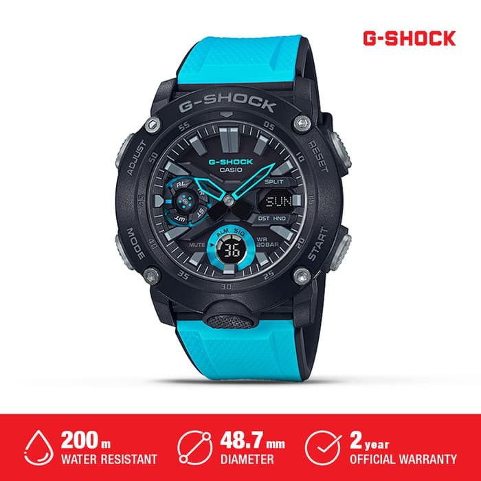 Casio G-Shock Super Illuminator Original GA-2000-1A2DR Jam Tangan Pria Waterproof