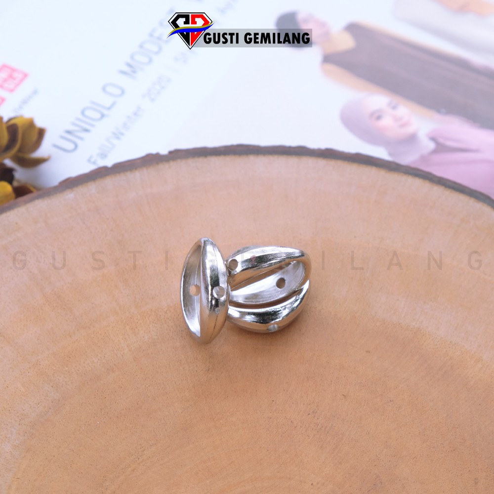 Isi 6pcs Ring Bros Oval Buah Silver