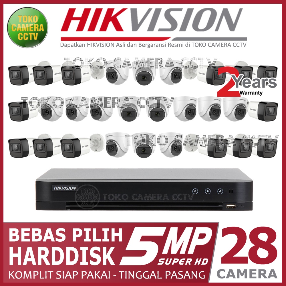 PAKET CCTV HIKVISION 5MP 32 CHANNEL 28 KAMERA