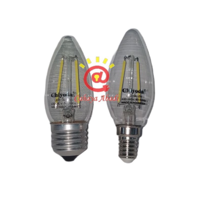 Chiyoda Led Filament 2 Watt Putih Daylight C-35 C35 / Candle Led Filament 2W