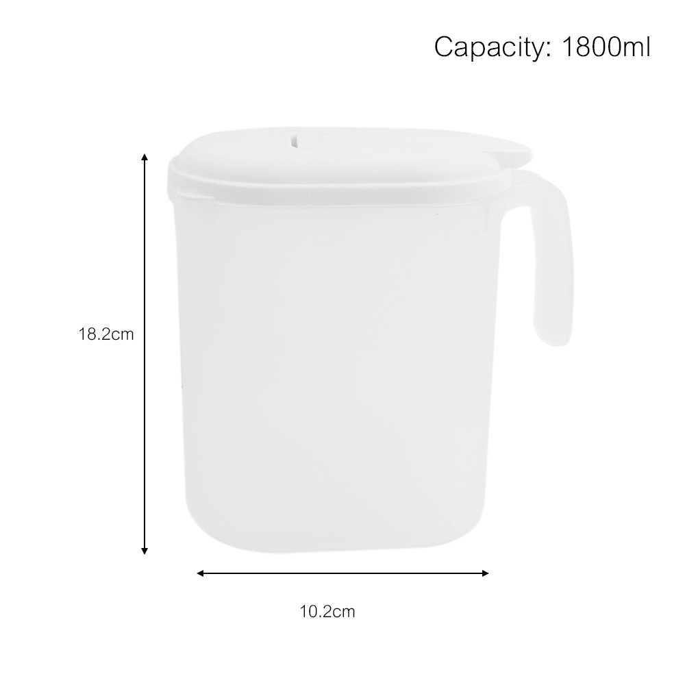 Botol Air Minum Kapasitas Besar 1800ml Dengan Gagang Bahan Plastik Warna Putih Untuk Rumah Tangga