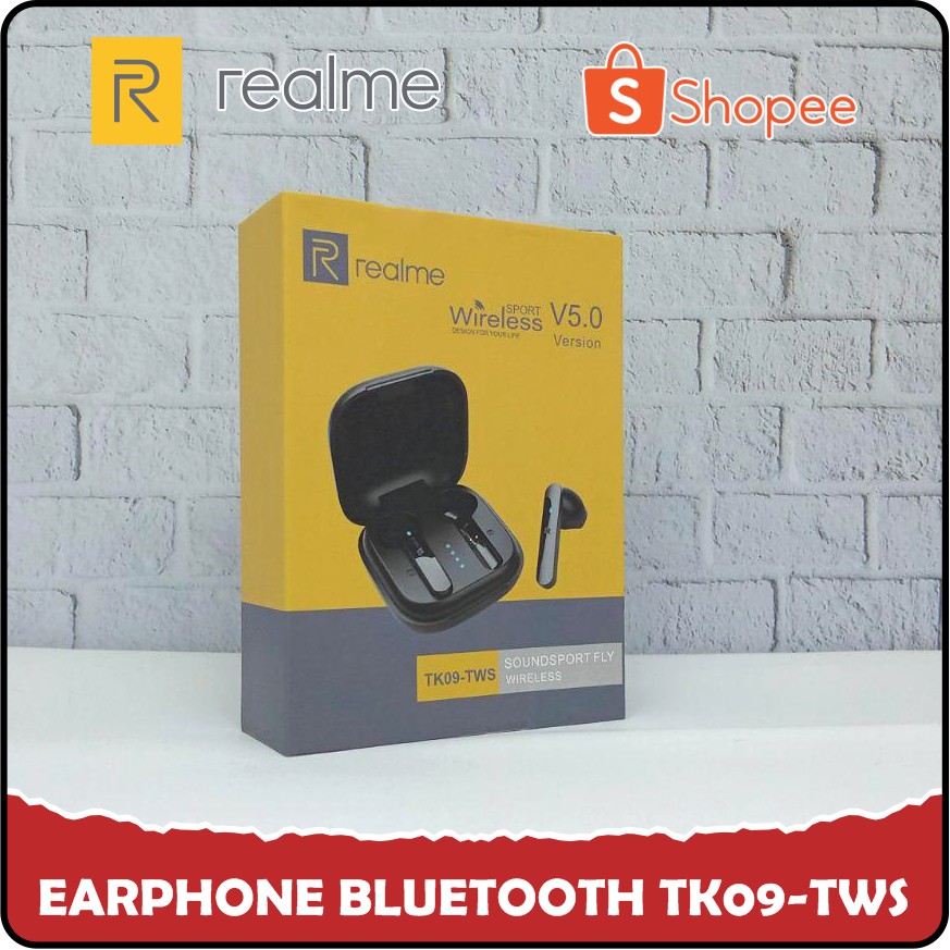 Headset Bluetooth Wireless Sport Realme TK09-TWS Earphone 5.0 Touch Control