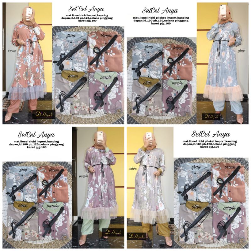 SETCEL ANYA ORIGINAL BY D'HIJAB (100% REAL PICT BERLABEL D'HIJAB)