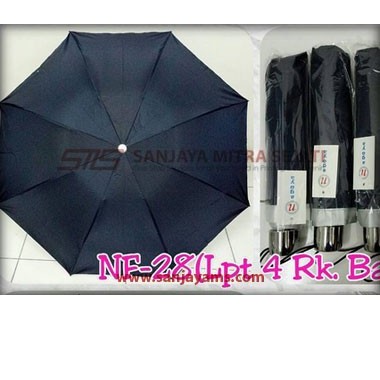 Payung Lipat 4 Warna Polos Lapis Silver NF-28 Premium