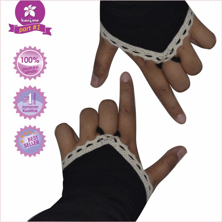 Manset Tangan Handsock Cincin Renda Haji Umroh Spandek Rayon Karima