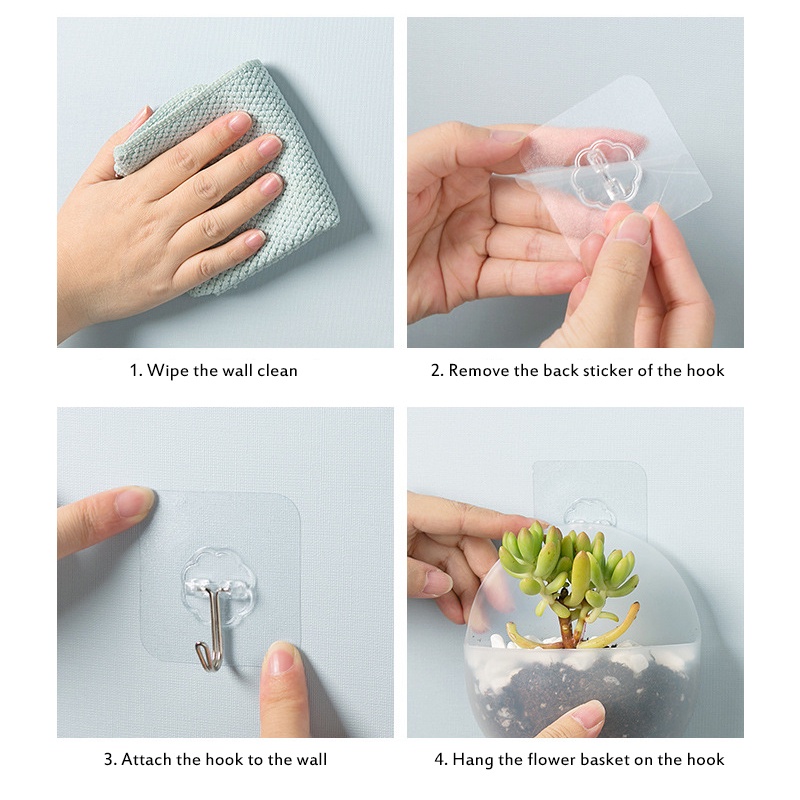 Ornamen Vas Plastik Gantung Tanaman Dinding Hidroponik/Dill Hijau Pot Bunga Keranjang Vas Bunga Dekorasi Taman/Dekorasi Pot Bunga Dinding