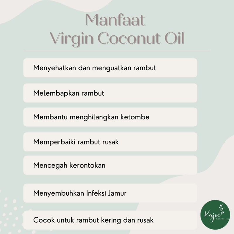 KAJOE Virgin Coconut Oil Carrier Pure VCO Minyak Kelapa Murni Organic