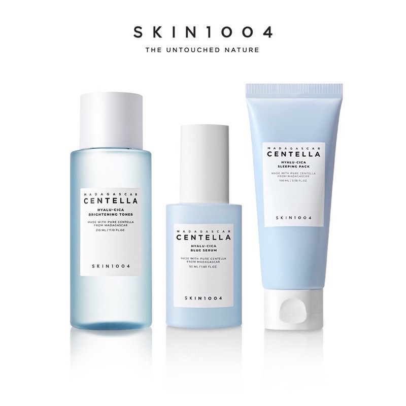 (Dijamin ORIGINAL) Paket SKIN1004 Madagascar Centella Hyalu-Cica Blue Set Brightening TONER / SERUM / SLEEPING PACK - Skin 1004 hyaluronic acid Biru Paket CTMP Murah Ukuran Besar Fullsize Skin Angel Cream Night Day Mousturizer Krim Malam Pagi