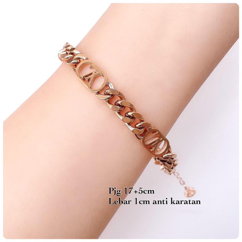 gelang tangan fashion wanita titanium asli anti karat korea style model rantai | aksesoris