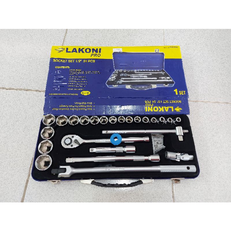 200700  KUNCI SOCK SET INCI 3/8" SAMPAI 1-1/4" LAKONI PRO / SOCKET SET 3/8" - 1.1/4"
