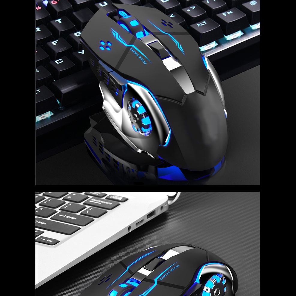 【COD】Viqoo Rechargeable RGB Gaming Mouse Wireless Ultra Thin Silent LED Light Computer Laptop Rechargeable Wireless Mouse