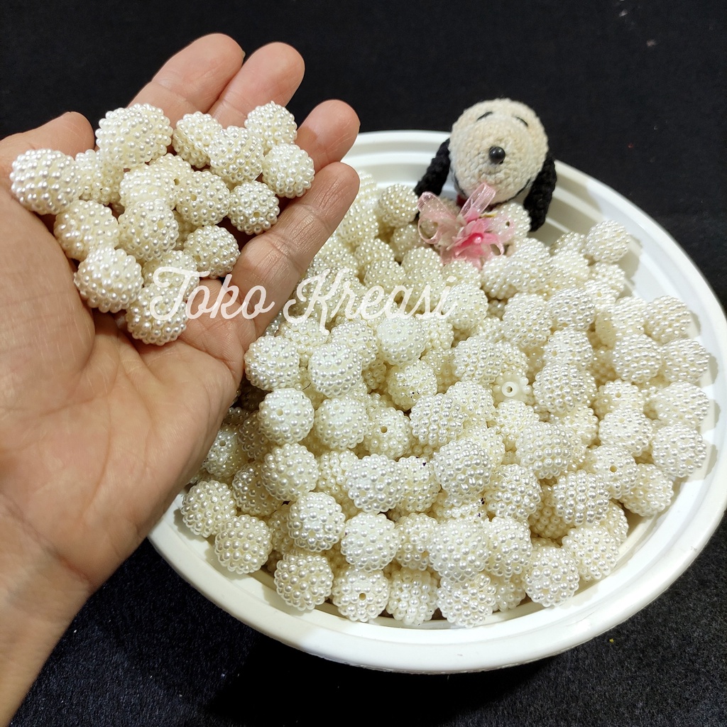 (Per Bungkus) Mote Pearl Bulat / Mote Berry / Mote Durian / Manik Berry / Manik Durian / Manik Pearl Bulat