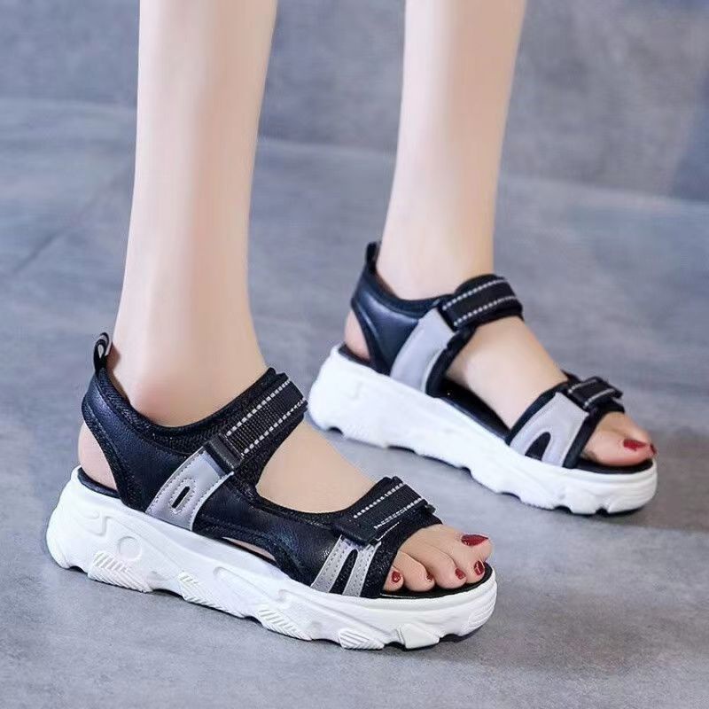 Kano Sepatu Sandal Hitam Wanita Bisa Glow in Dark Style Import